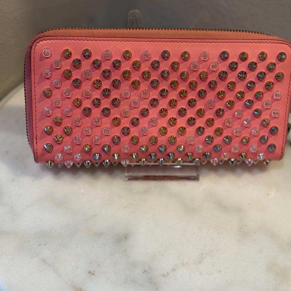 Christian Louboutin Coral Studded Wallet